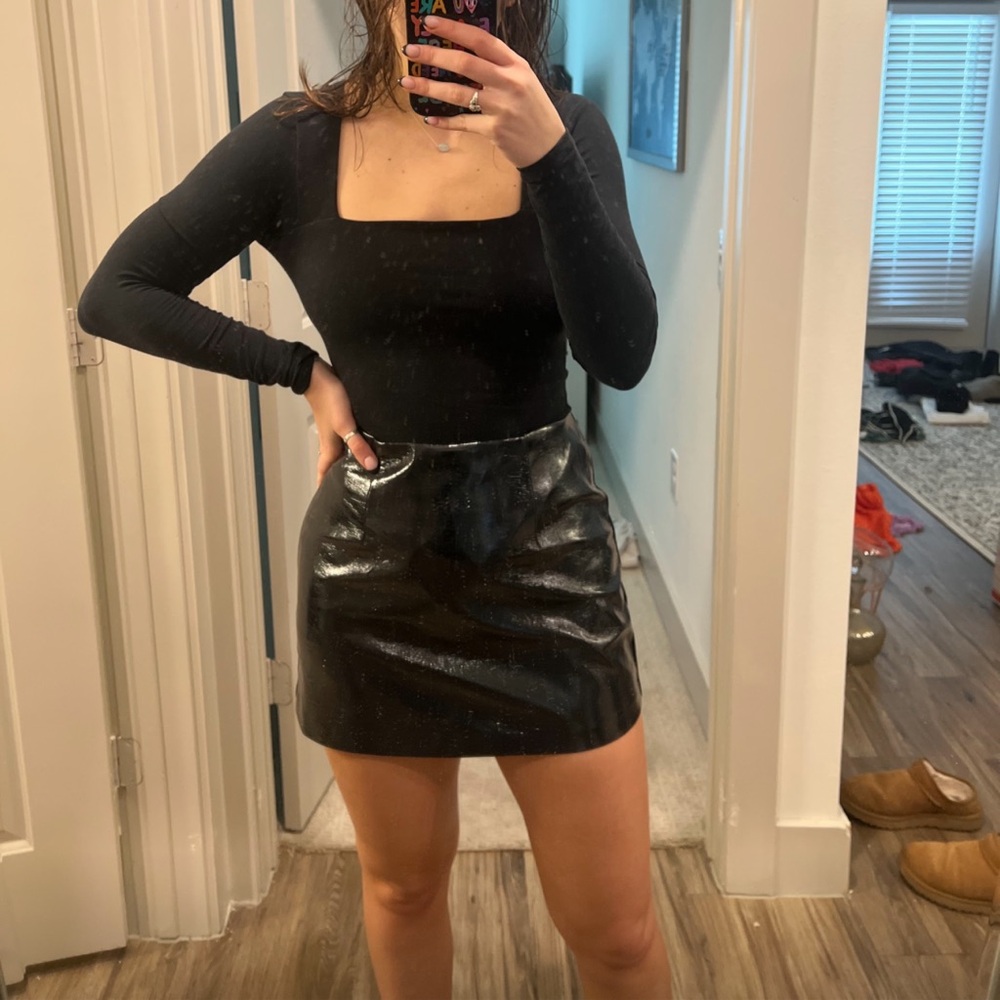 Abercrombie Vegan Leather Shiny Skirt